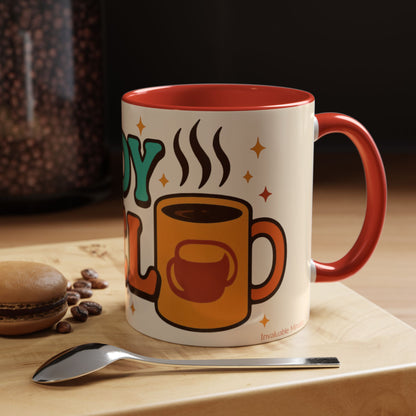 Study Fuel Color Accent Mug (11oz/15oz) – Retro Teacher/Student Coffee Cup • Back to School • Durable Ceramic