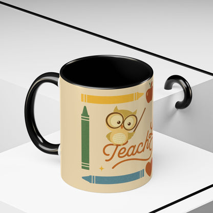 Teach Love Inspire Color Accent Mug (11oz/15oz) – Teacher Gift • Back to School • Durable Ceramic, Dishwasher & Microwave Safe