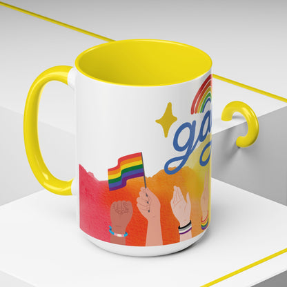 Bold Pride Accent Mug | Fun LGBTQ+ Gift | 11oz & 15oz Options