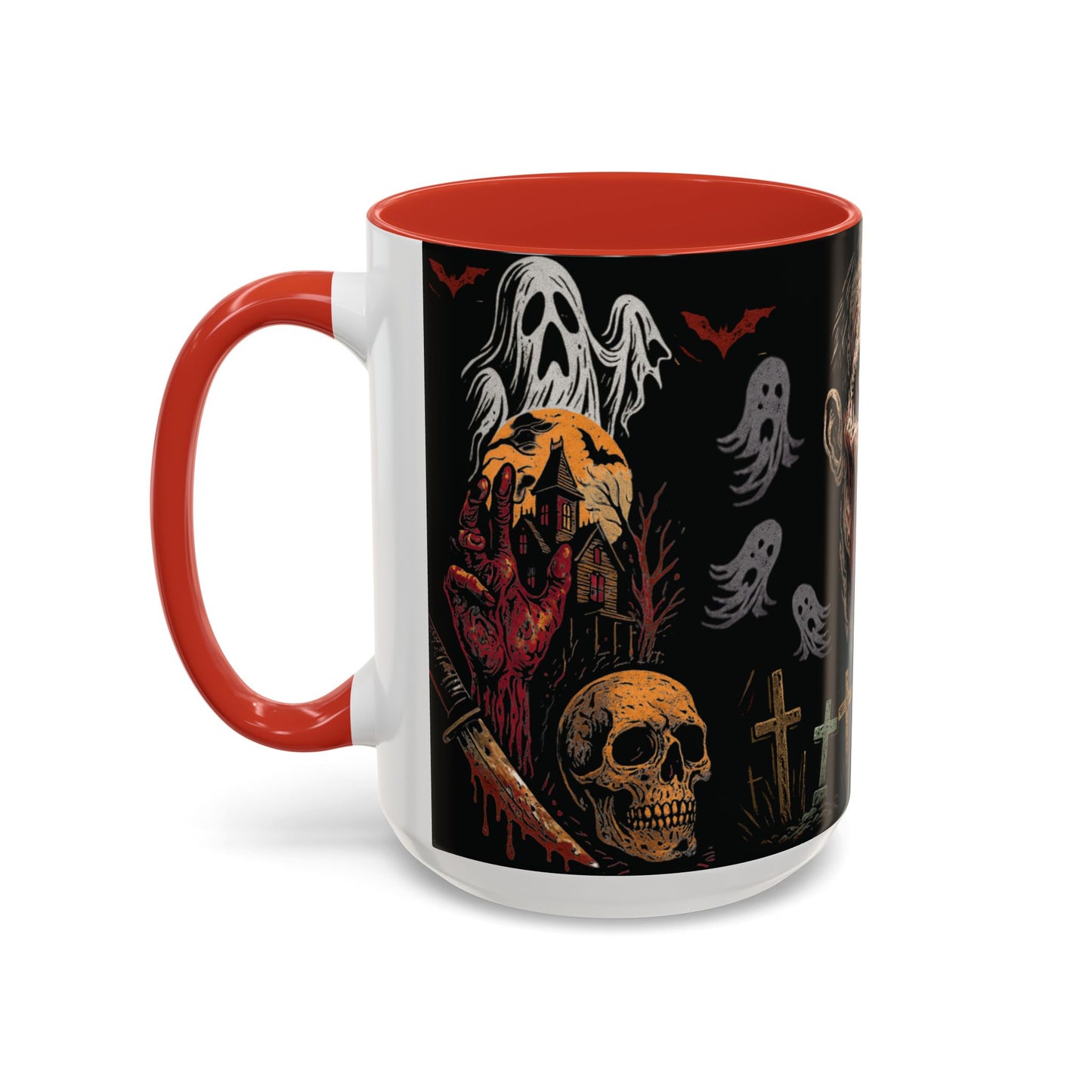 Horror Coffee Mug – Zombie Graveyard Halloween Design – 11oz & 15oz Ceramic – Creepy Goth Kitchen Decor