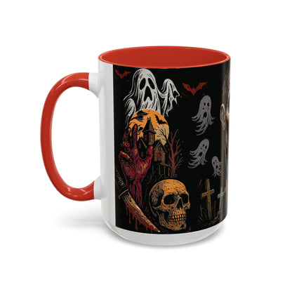 Horror Coffee Mug – Zombie Graveyard Halloween Design – 11oz & 15oz Ceramic – Creepy Goth Kitchen Decor