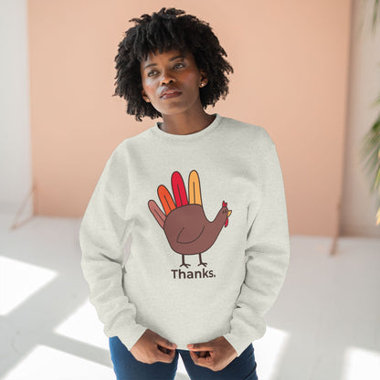 Give Thanks Sweatshirt — Minimalist Thanksgiving Turkey Design | Premium Lane Seven Fleece | Free Worldwide Shipping