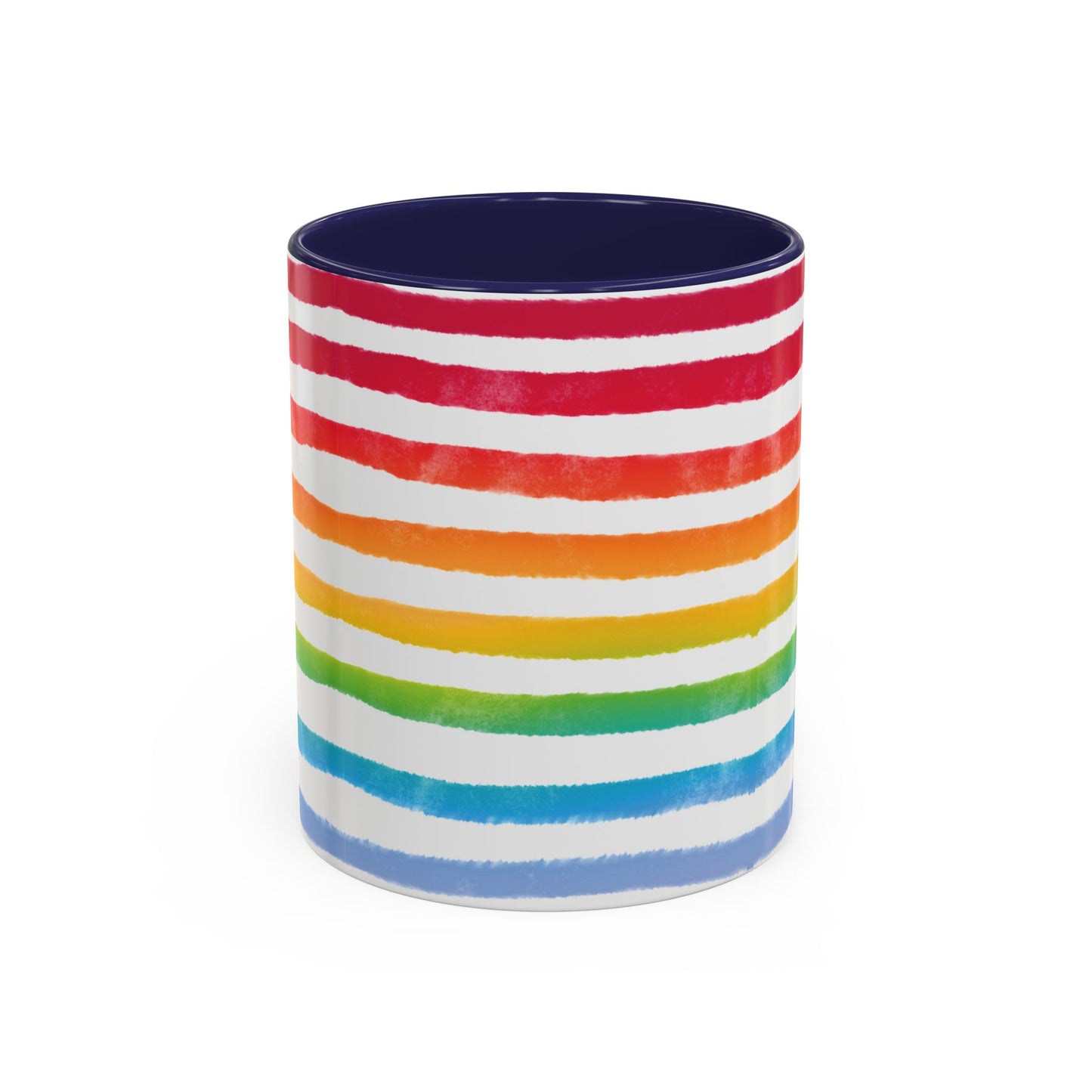 🌈 Bold Rainbow Stripes Pride Mug | 11oz/15oz | Purple Accent