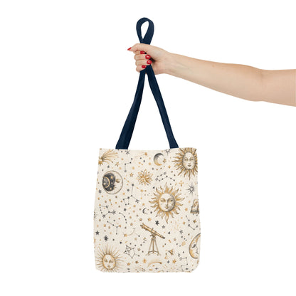 Celestial Sun & Moon Canvas Tote Bag