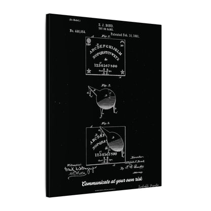 Ouija Board Patent Print (1891) – Gothic Spirit Board Canvas Wall Art