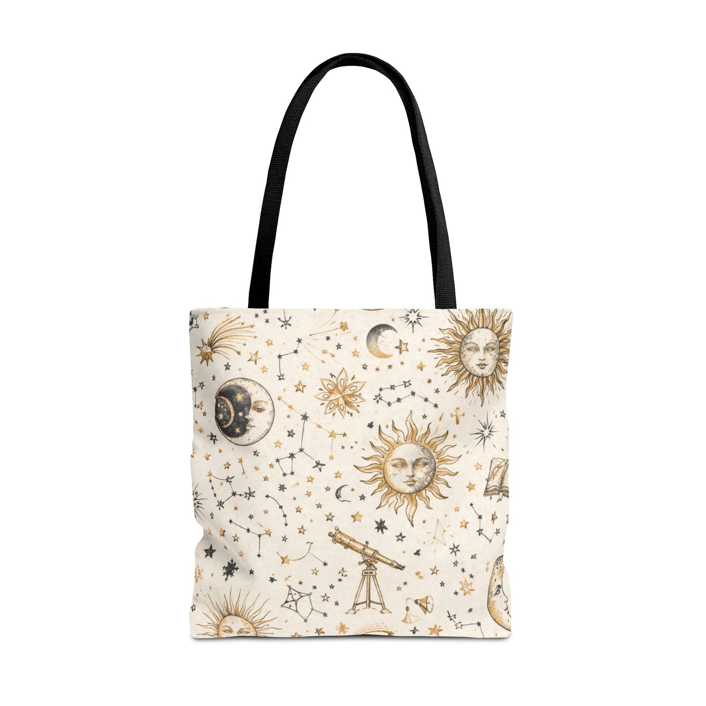 Celestial Sun & Moon Canvas Tote Bag