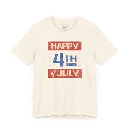 Happy 4th / Land of the Free Tee – Dual-Sided Print – Unisex Bella + Canvas Jersey T-Shirt