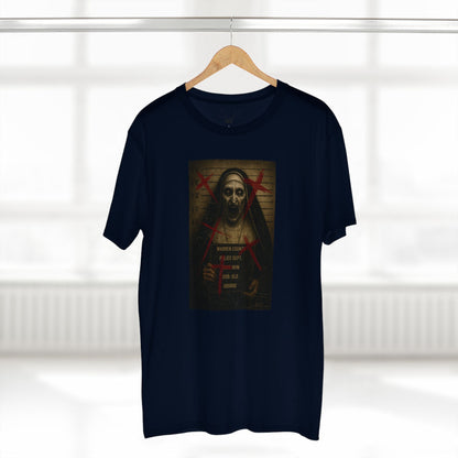 Possessed Nun Mugshot T-Shirt – Premium AS Colour 5001 Horrorcore Tee