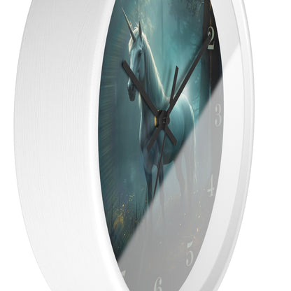Mystical Unicorn Wall Clock – Enchanted Forest Fantasy 10" Decor