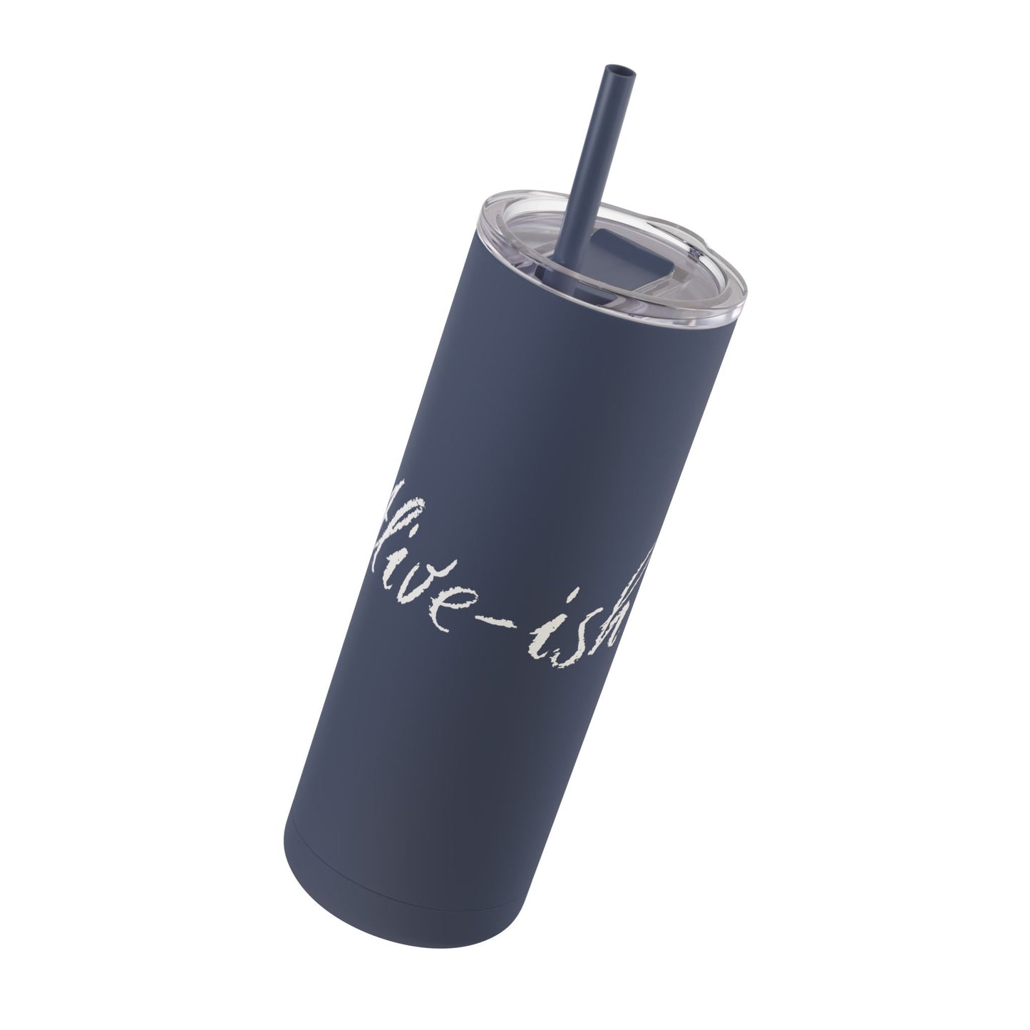 “Alive-ish” Matte Tumbler – 20oz Maars Skinny Tumbler with Straw | Chalk Script Hydration Statement