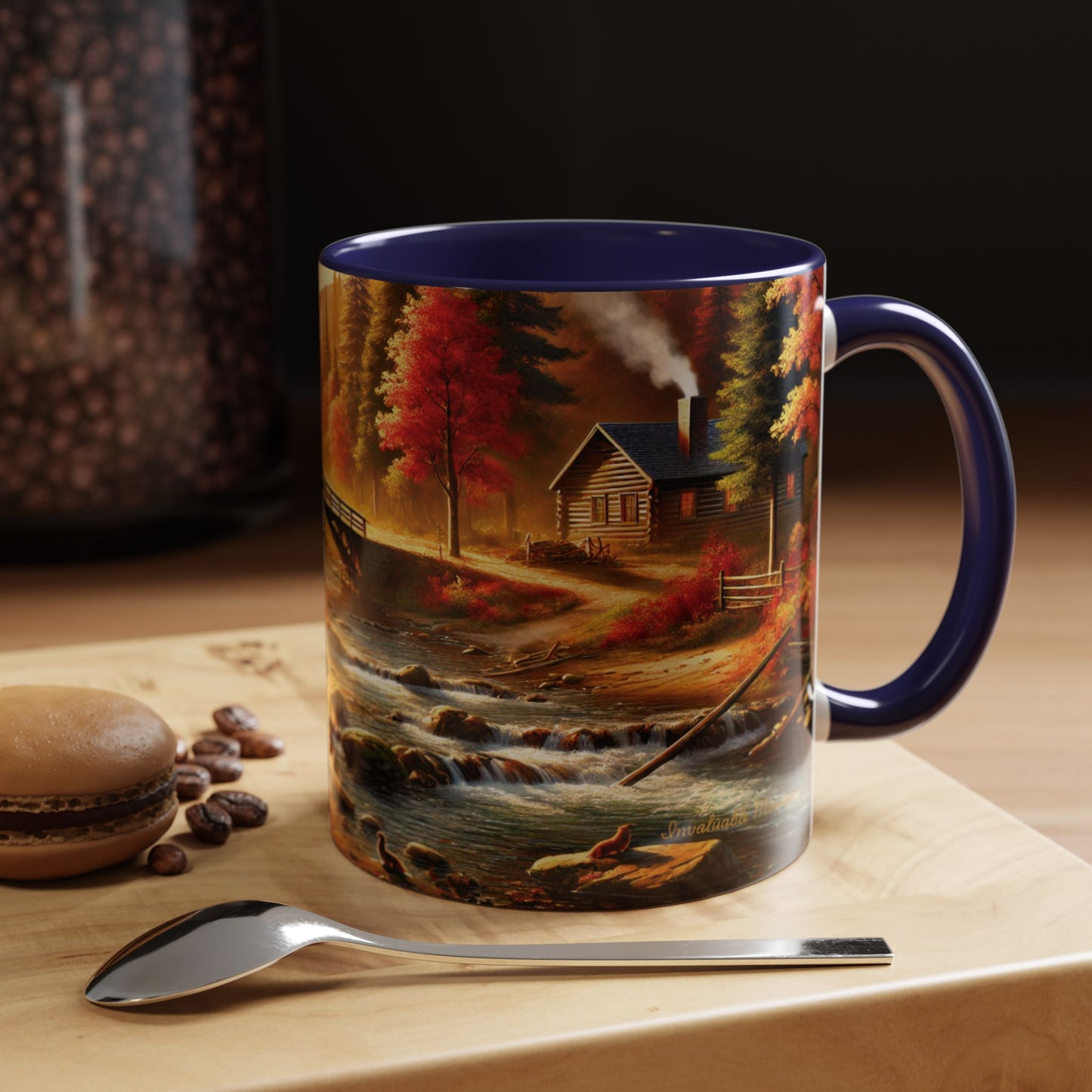 Cozy Autumn Cabin Mug | Fall Vibes Accent Coffee Mug (11oz/15oz)