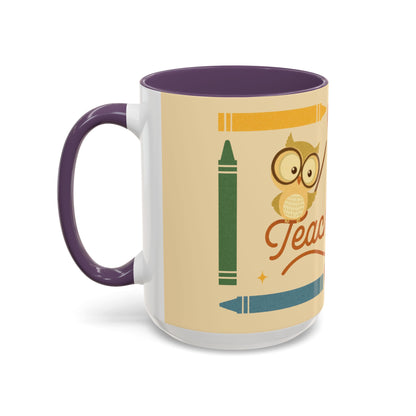 Teach Love Inspire Color Accent Mug (11oz/15oz) – Teacher Gift • Back to School • Durable Ceramic, Dishwasher & Microwave Safe
