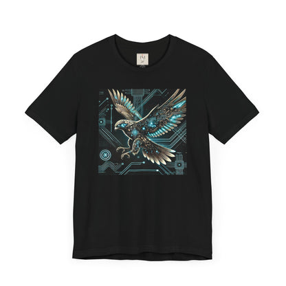 Futuristic Falcon Tech Tee - Unisex Short Sleeve Jersey Shirt - Cyber Falcon