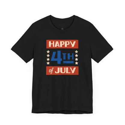 Happy 4th / Land of the Free Tee – Dual-Sided Print – Unisex Bella + Canvas Jersey T-Shirt