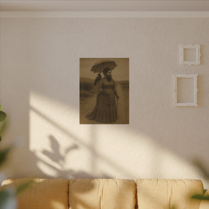 Bearded Lady with Crow – Matte Canvas Print (Gallery-Wrapped) 0.75"