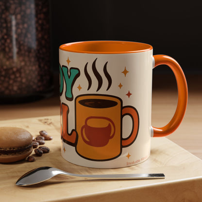 Study Fuel Color Accent Mug (11oz/15oz) – Retro Teacher/Student Coffee Cup • Back to School • Durable Ceramic