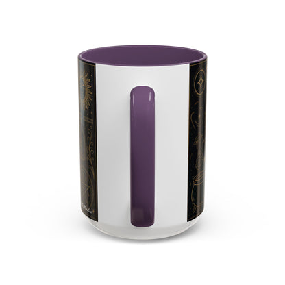 Witchy Aesthetic Coffee Mug – 15oz Black & Purple Ceramic with Occult Symbols – Goth Kitchen Decor, Halloween Gift Idea - 11oz/15oz