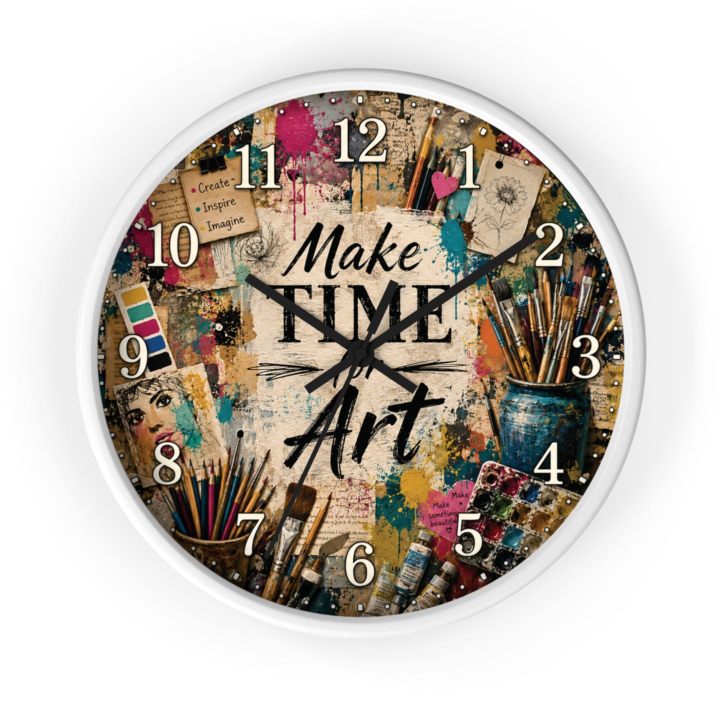 Make Time for Art Wall Clock | Art Teacher Classroom Decor