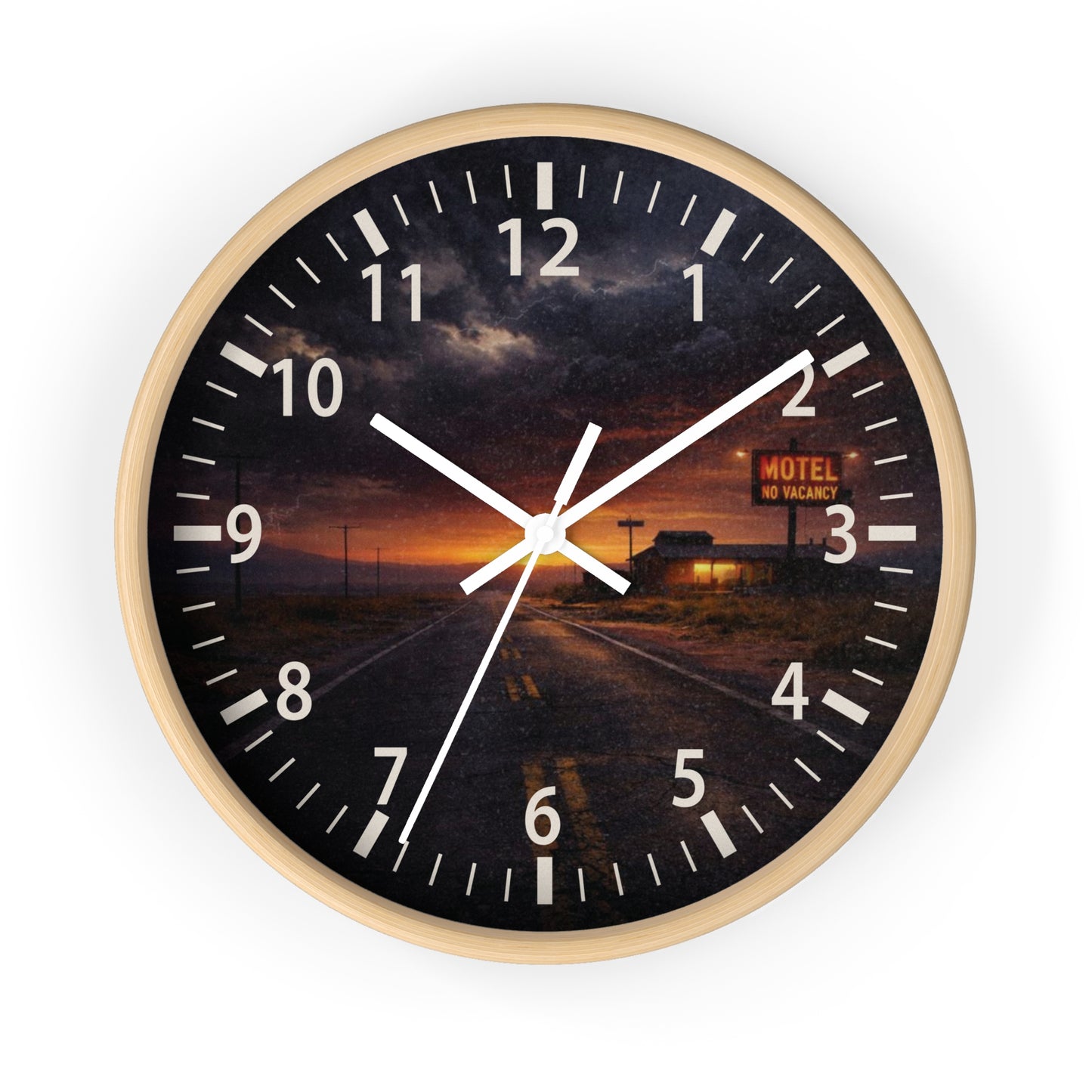 Still Here - Desert Motel No Vacancy Road Premium Wall Clock