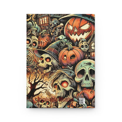 Haunted Harvest Halloween Collage — Premium Matte Hardcover Journal (5.75" x 8")