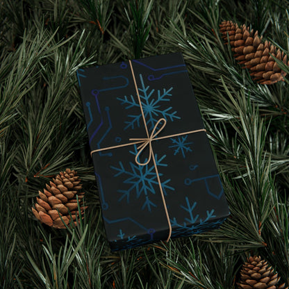Cyber Yule Circuit – Luxury Christmas Wrapping Paper, Seamless Designer Gift Wrap, 30" Roll (Matte/Gloss)