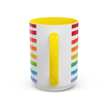 🌈 Bold Rainbow Stripes Pride Mug | 11oz/15oz | Purple Accent