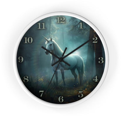 Mystical Unicorn Wall Clock – Enchanted Forest Fantasy 10" Decor