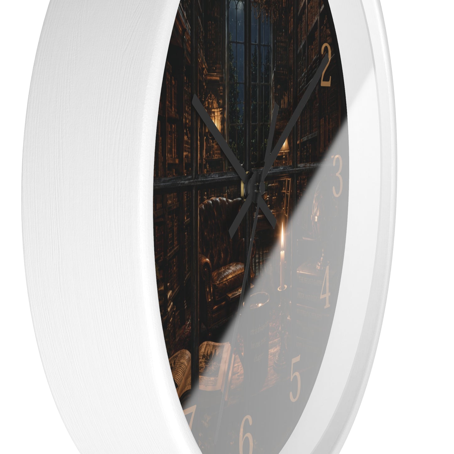 Dark Academia Library Wall Clock