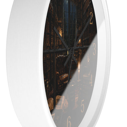Dark Academia Library Wall Clock