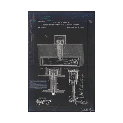 Safety Coffin Patent Print (1882) – Gothic Blueprint Canvas Wall Art