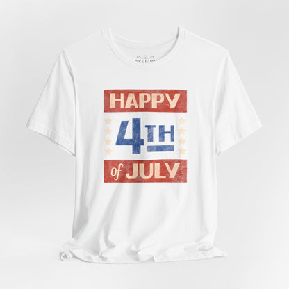 Happy 4th / Land of the Free Tee – Dual-Sided Print – Unisex Bella + Canvas Jersey T-Shirt