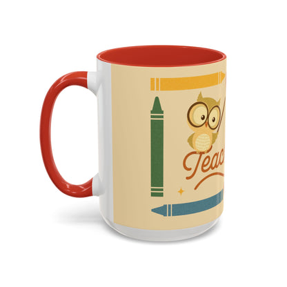 Teach Love Inspire Color Accent Mug (11oz/15oz) – Teacher Gift • Back to School • Durable Ceramic, Dishwasher & Microwave Safe