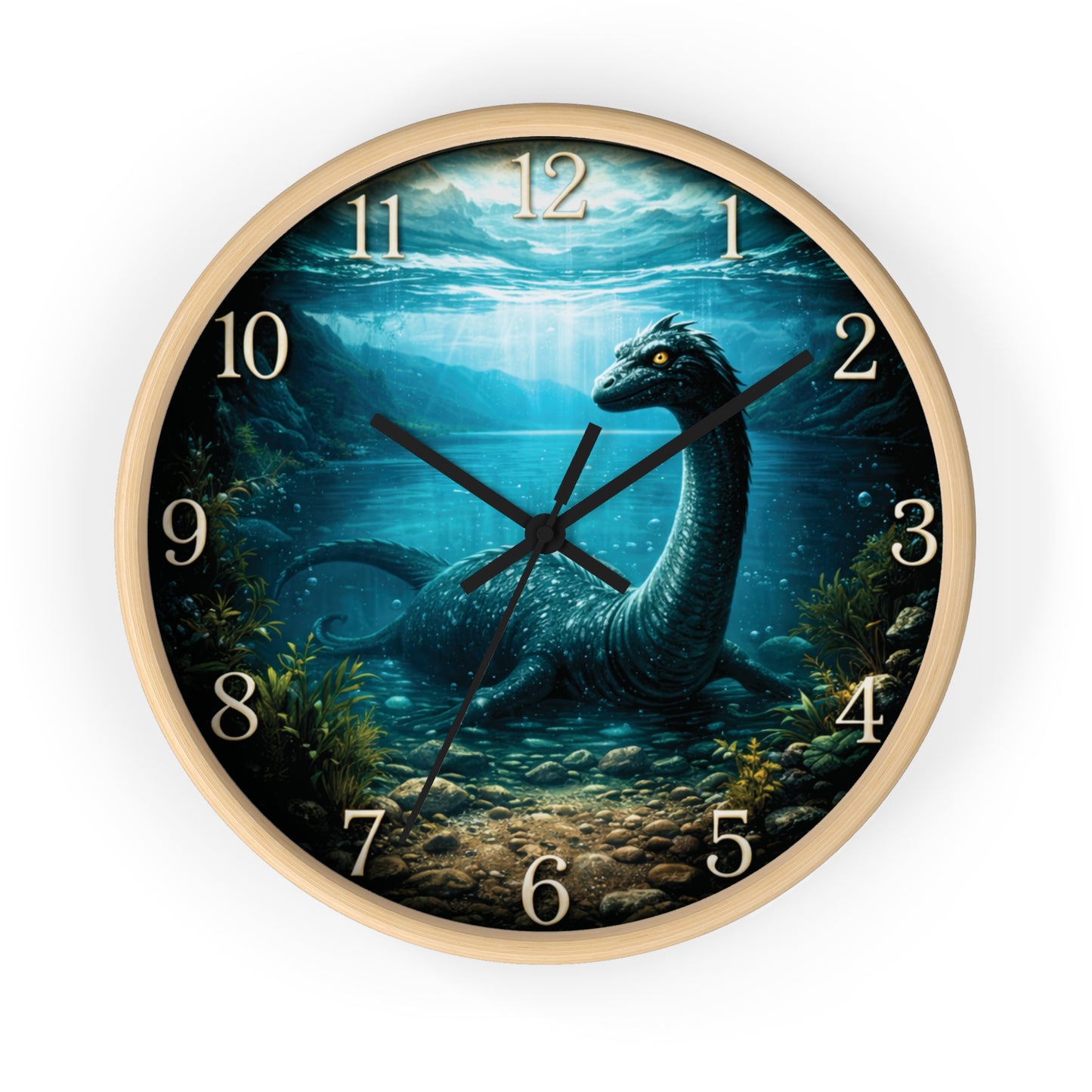 Loch Ness Monster Wall Clock – Nautical Mythical Sea Serpent 10" Decor