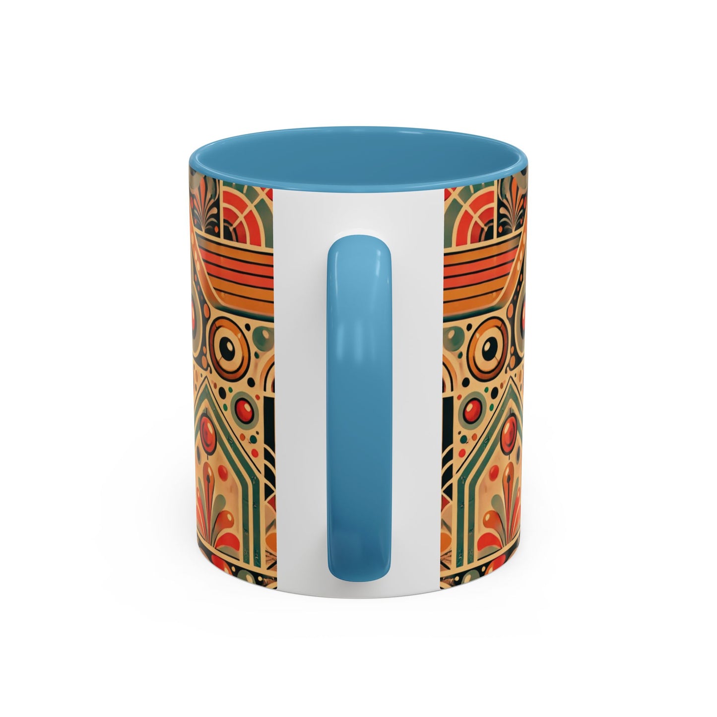 🌿 Retro Boho Accent Coffee Mug | 11oz & 15oz Ceramic Cup | Custom Colors Available