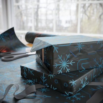 Cyber Yule Circuit – Luxury Christmas Wrapping Paper, Seamless Designer Gift Wrap, 30" Roll (Matte/Gloss)