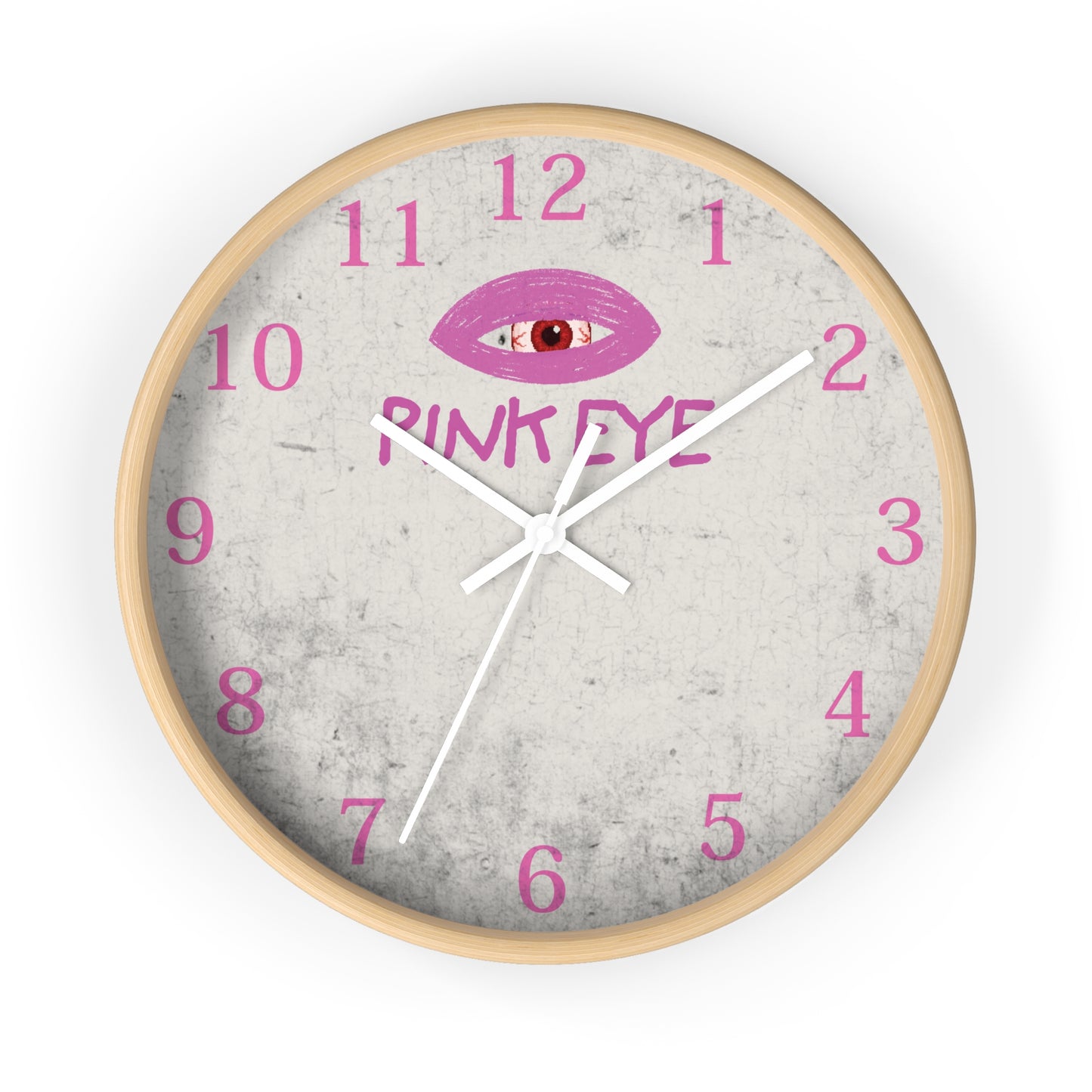 10" Pink Eye Wall Clock
