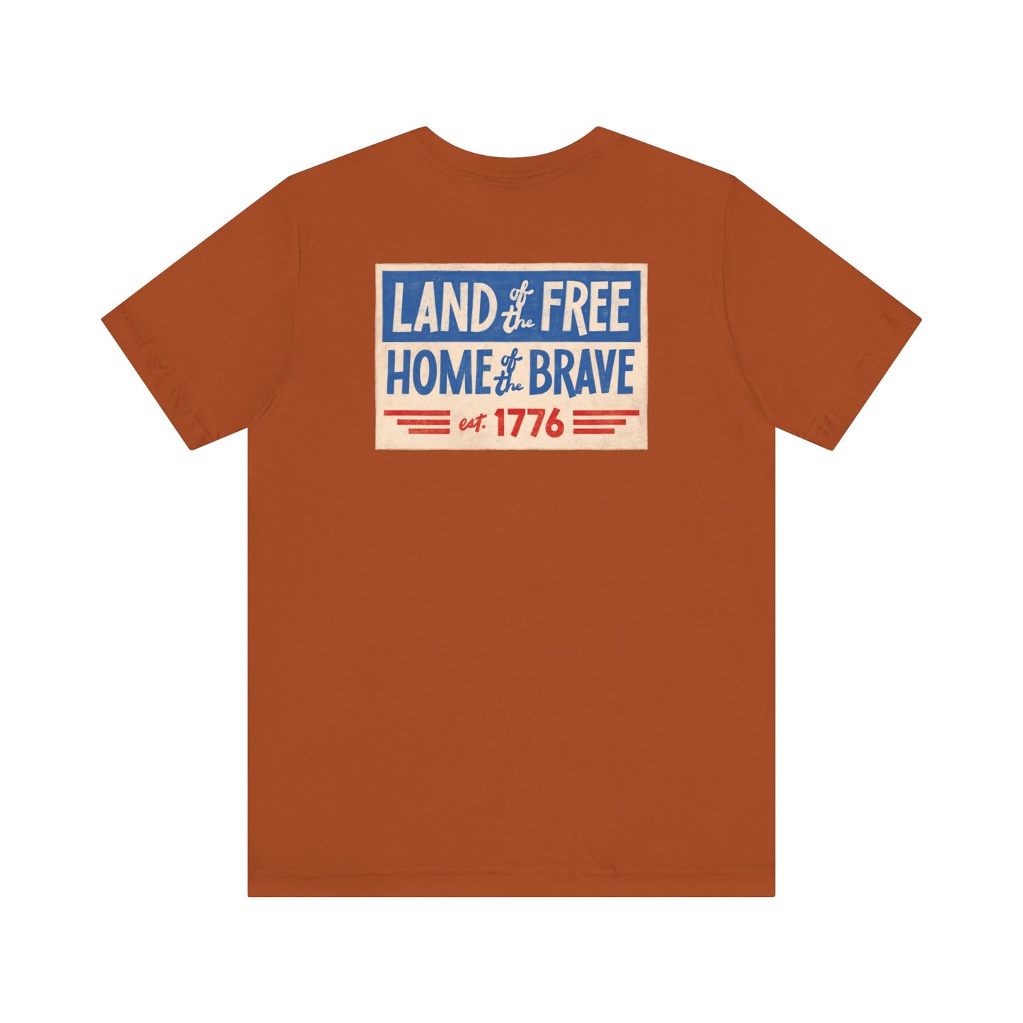 Happy 4th / Land of the Free Tee – Dual-Sided Print – Unisex Bella + Canvas Jersey T-Shirt