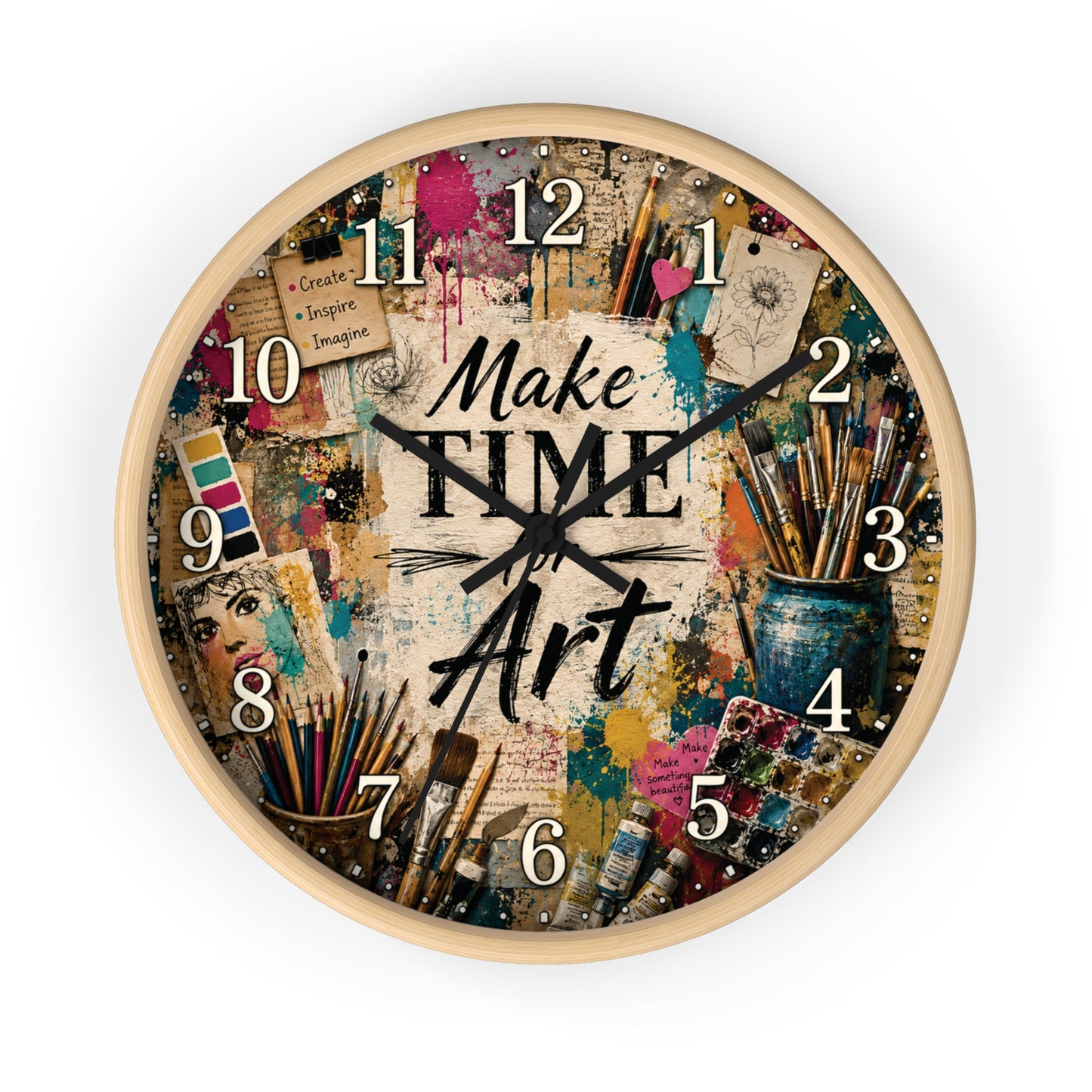 Make Time for Art Wall Clock | Art Teacher Classroom Decor