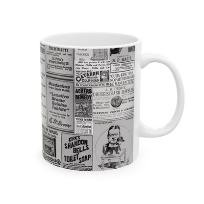 Occult Americana Coffee Tea Mug | 1800s Early 1900s Vintage Newspaper Ad Collage Ceramic Mug 2 - 11oz and 15oz