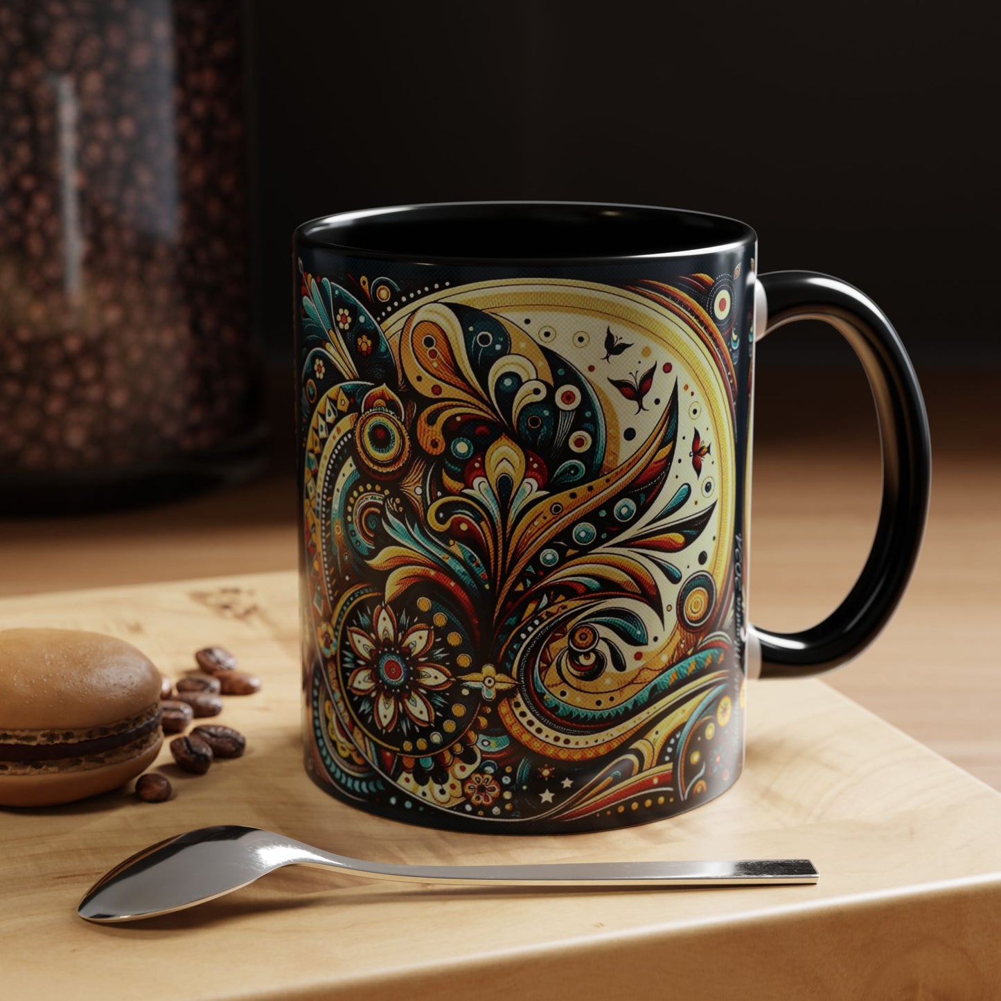 ☕️ Accent Coffee Mug (11, 15oz) – Beautiful Boho Style Graphic 🌿