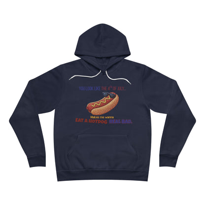 You Look Like the 4th of July – Funny Hot Dog Hoodie, Patriotic Meme Apparel, Soft Bella+Canvas 3719