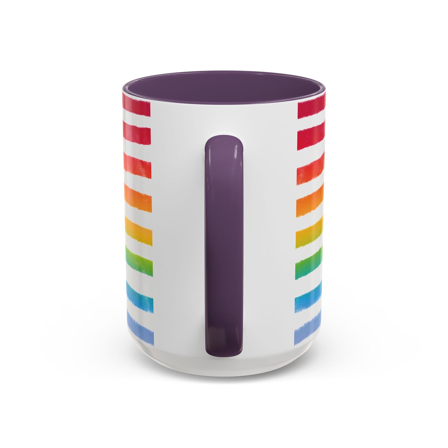 🌈 Bold Rainbow Stripes Pride Mug | 11oz/15oz | Purple Accent