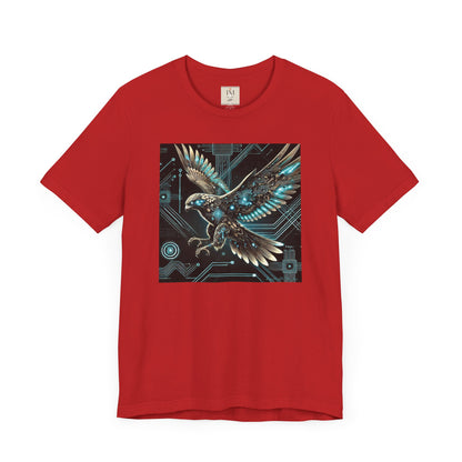 Futuristic Falcon Tech Tee - Unisex Short Sleeve Jersey Shirt - Cyber Falcon