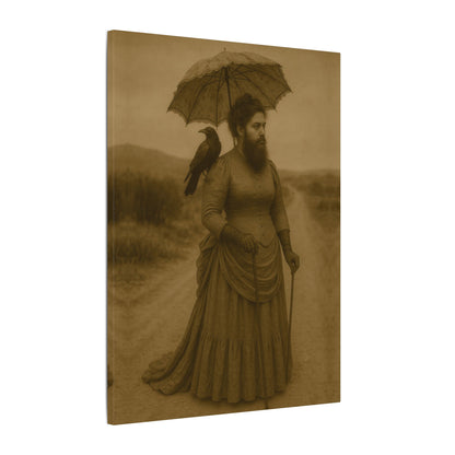 Bearded Lady with Crow – Matte Canvas Print (Gallery-Wrapped) 0.75"