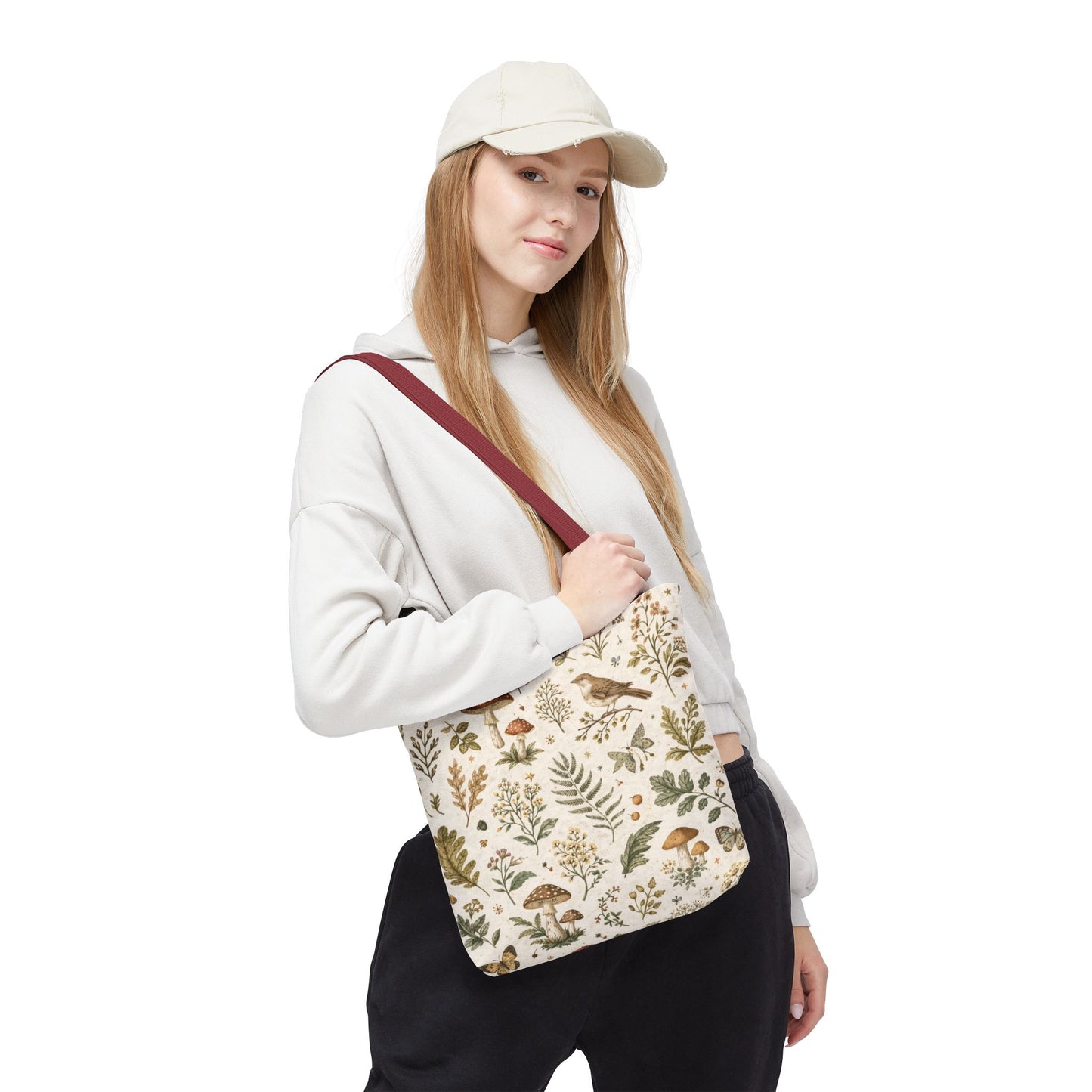 Cottagecore Botanical Canvas Tote Bag