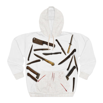 Edgy Knife Graphic Hoodie for Chefs, Culinary Enthusiasts, Halloween Costume, Cooking Gifts, Unisex Casual Wear