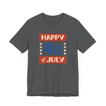 Happy 4th / Land of the Free Tee – Dual-Sided Print – Unisex Bella + Canvas Jersey T-Shirt