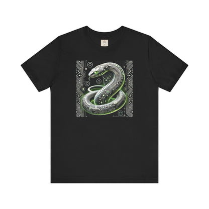 Cyber Snake Unisex Short Sleeve Tee - Futuristic Design for Tech Enthusiasts