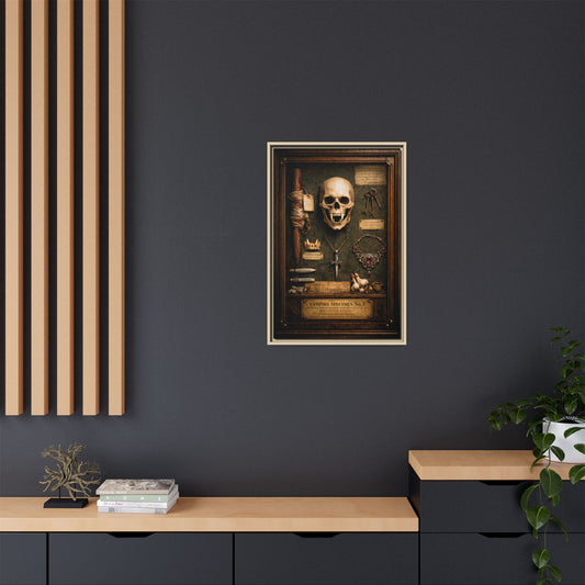 Framed Canvas Art – Vampire Specimen No. 3 | Gothic Vampire Wall Decor | Dark Academia Curiosity Cabinet Art