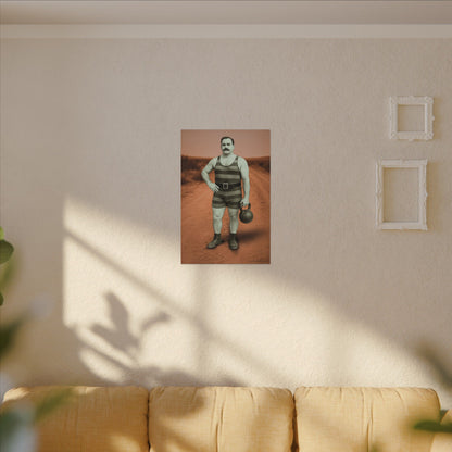 The Strongman – Matte Canvas Print (Gallery-Wrapped) 0.75" – Vintage Circus-Inspired Canvas Wall Art